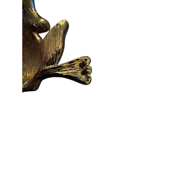 Vtg Lauren Conrad Enamel Leaping Frog Brooch Gold Tone Rhinestone Pin Signed LC - Picture 10 of 12